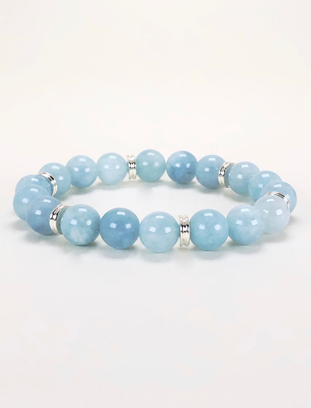 Aquamarine 10mm Gemstone Bracelet