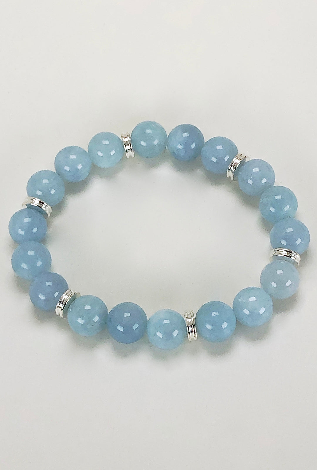 Aquamarine 10mm Gemstone Bracelet