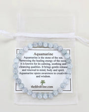 Aquamarine 6mm Gemstone Bracelet