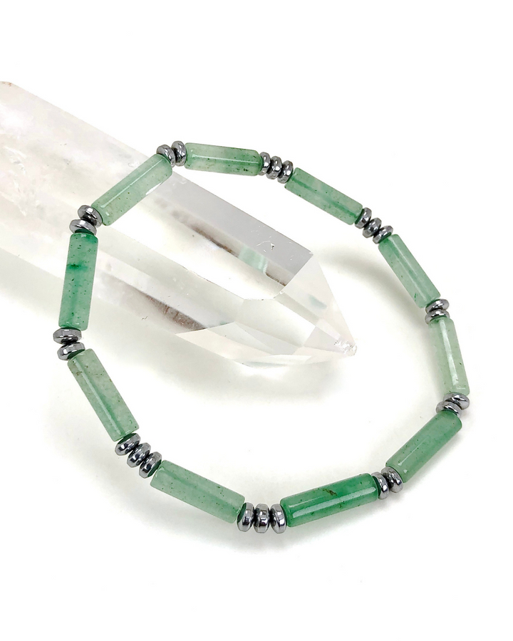 Aventurine Gemstone Tube Bracelet