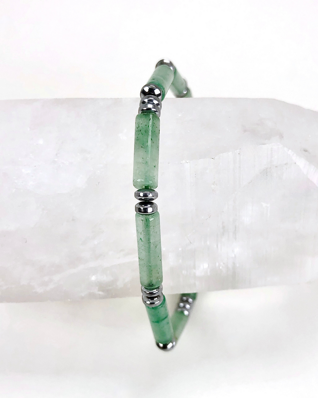 Aventurine Gemstone Tube Bracelet