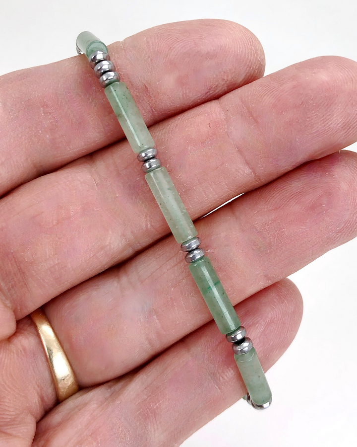 Aventurine Gemstone Tube Bracelet