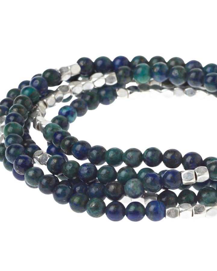 Azurite With Silver Accents Gemstone Wrap