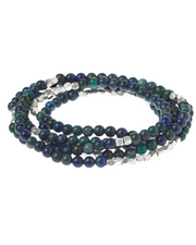 Azurite With Silver Accents Gemstone Wrap