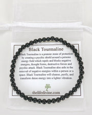 Black Tourmaline 4mm Gemstone Bracelet