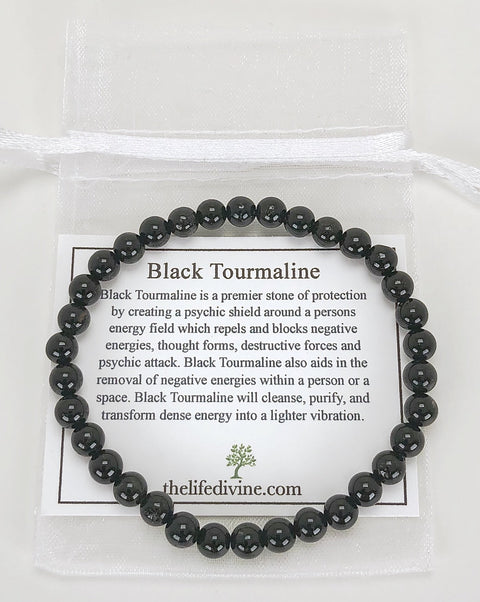 Black Tourmaline 6mm Gemstone Bracelet