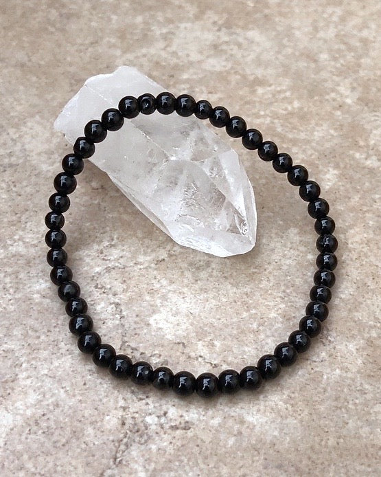 Children's Black Tourmaline 4mm Gemstone Bracelet