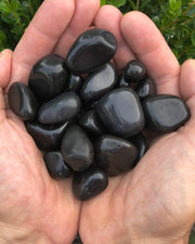 Black Tourmaline Tumbled Pocket Stones Set of 3