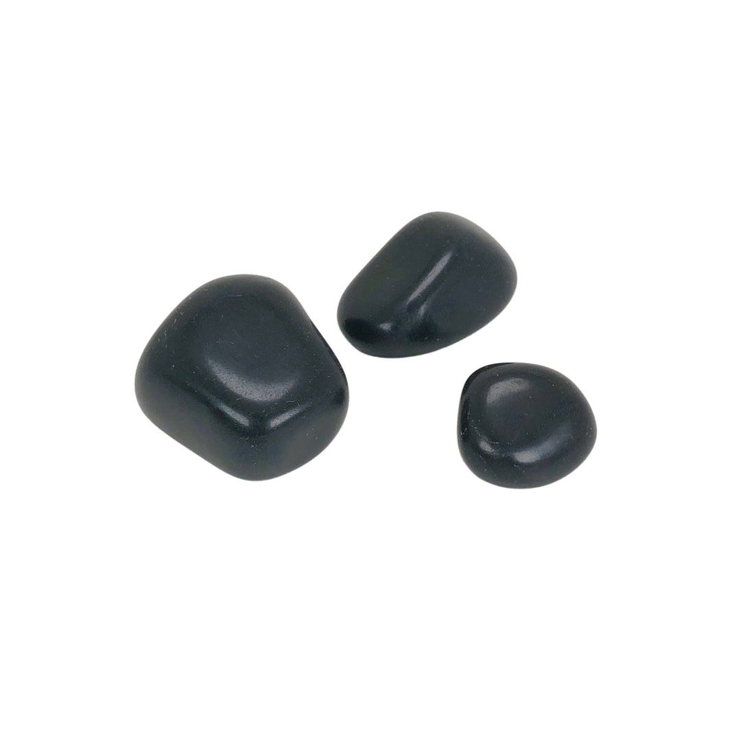 Black Tourmaline Tumbled Pocket Stones Set of 3