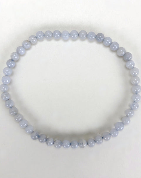Blue Lace Agate 4mm Gemstone Bracelet