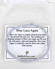 Children's Blue Lace Agate 4mm Gemstone Bracelet