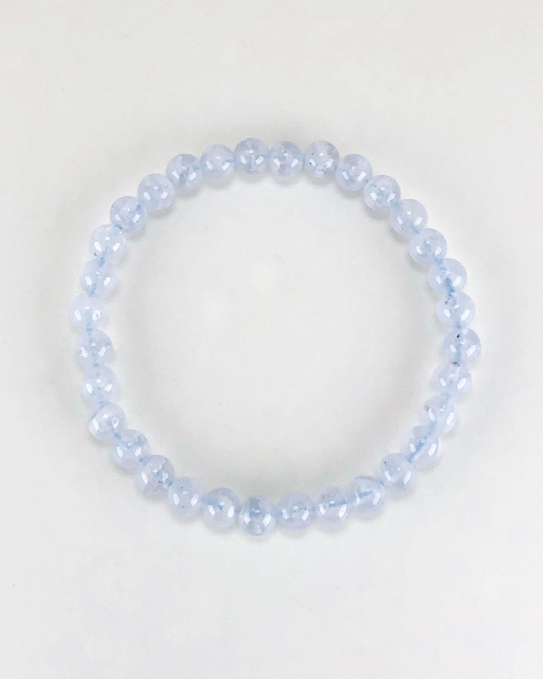 Blue Lace Agate 6mm Beaded Gemstone Bracelet