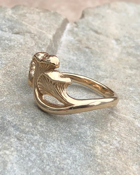 Side angle of Bronze Chanterelle mushroom ring
