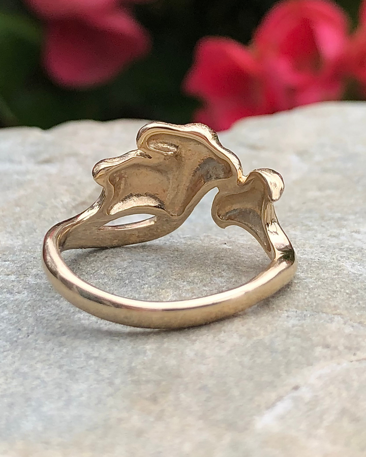 Back view of Bronze Chanterelle mushroom ring