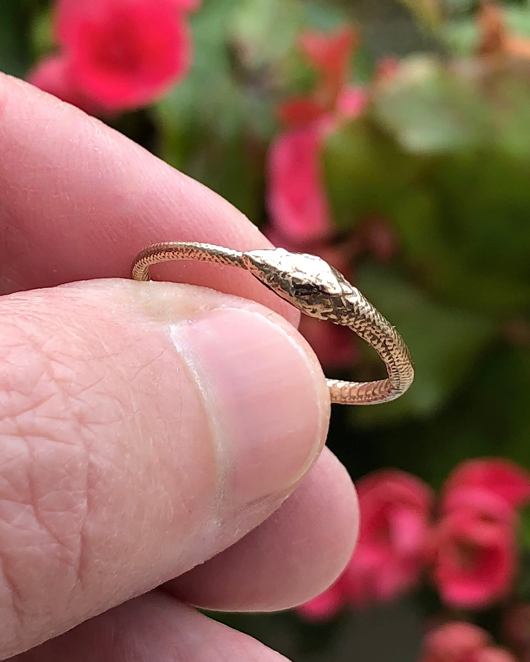 Ouroboros Bronze Snake Ring