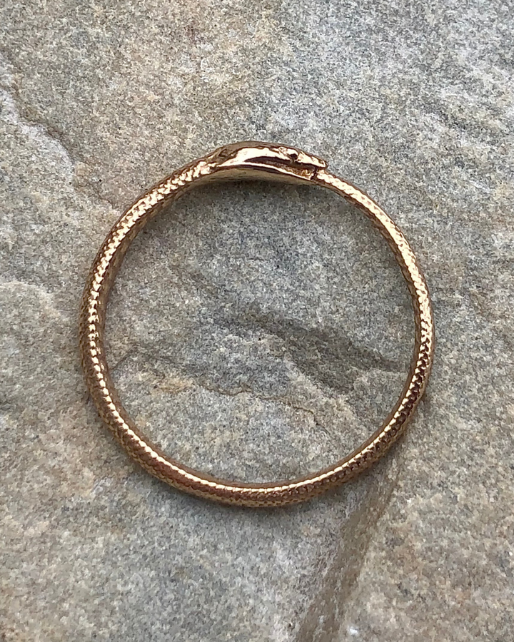 Ouroboros Bronze Snake Ring