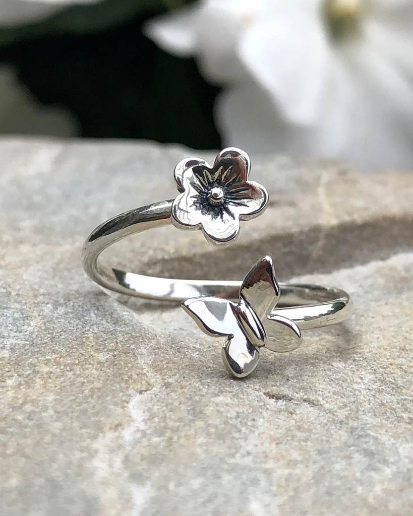 Flower Ring Glow in the Dark / Sterling Silver 925 / – PAPILLON9