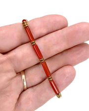 Carnelian Gemstone Tube Bracelet