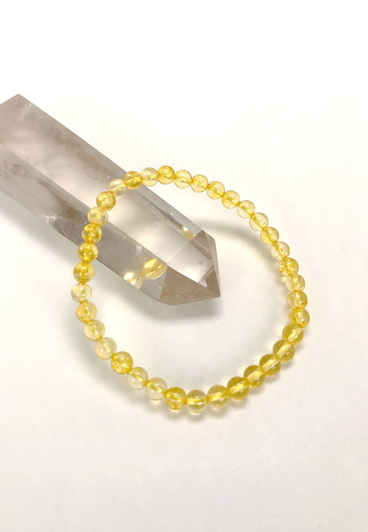 Citrine 4mm Gemstone Bracelet