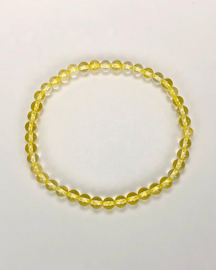 Citrine 4mm Beaded Bracelet on a white background