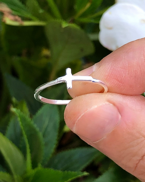 Cross Sterling Silver Ring