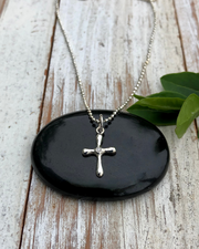 Cross With Diamond Charm Necklace