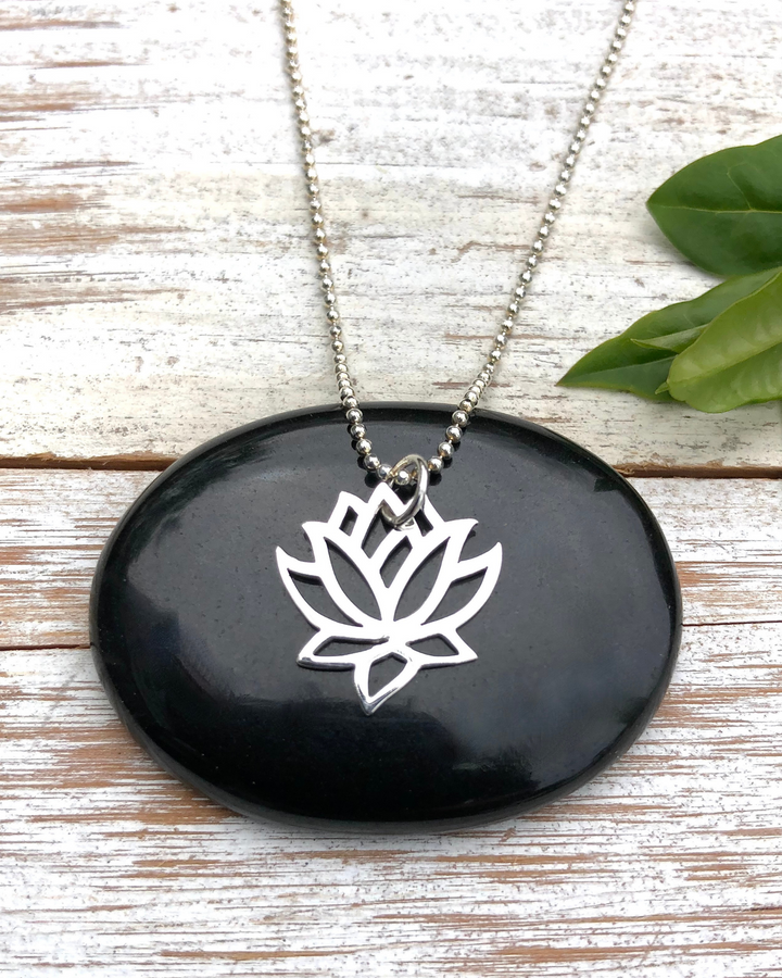 Large Lotus Charm Necklace