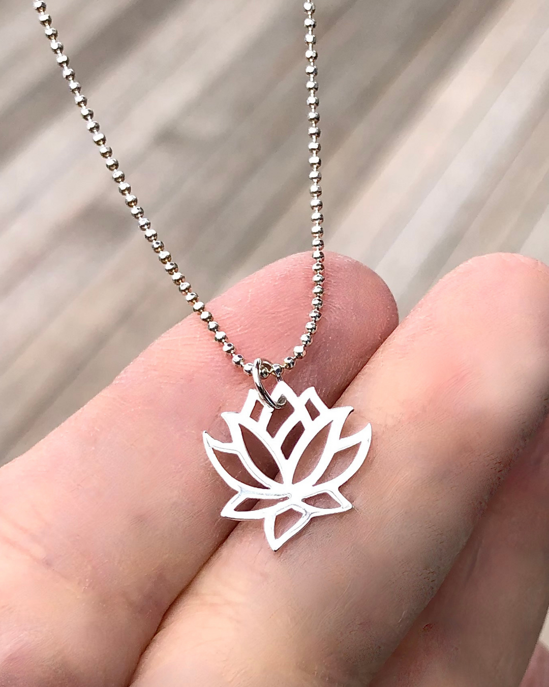 Large Lotus Charm Necklace