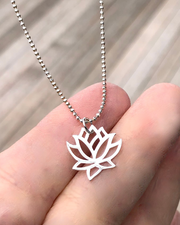 Mother and Daughter Lotus Necklace Set