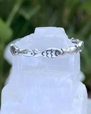 Sterling Silver Fish Ring on selenite stone