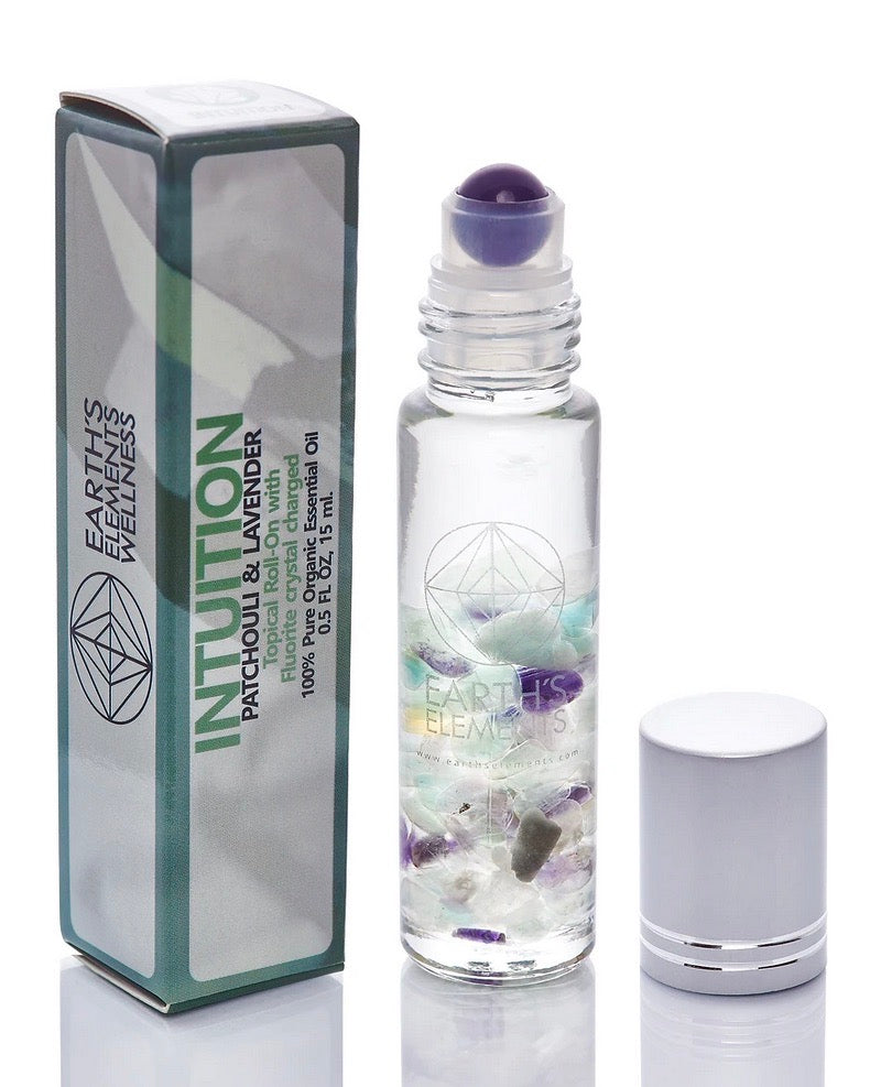 Fluorite Essential Oil Gemstone Roll On - INTUITION