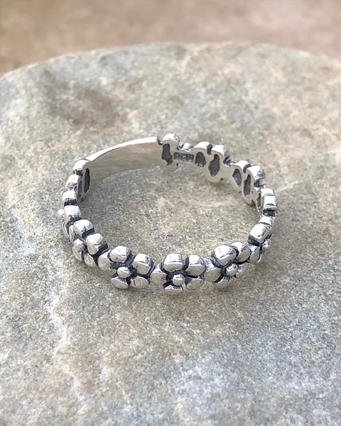 Sterling Silver Flower Infinity Band