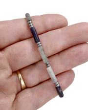 Fluorite Gemstone Tube Bracelet