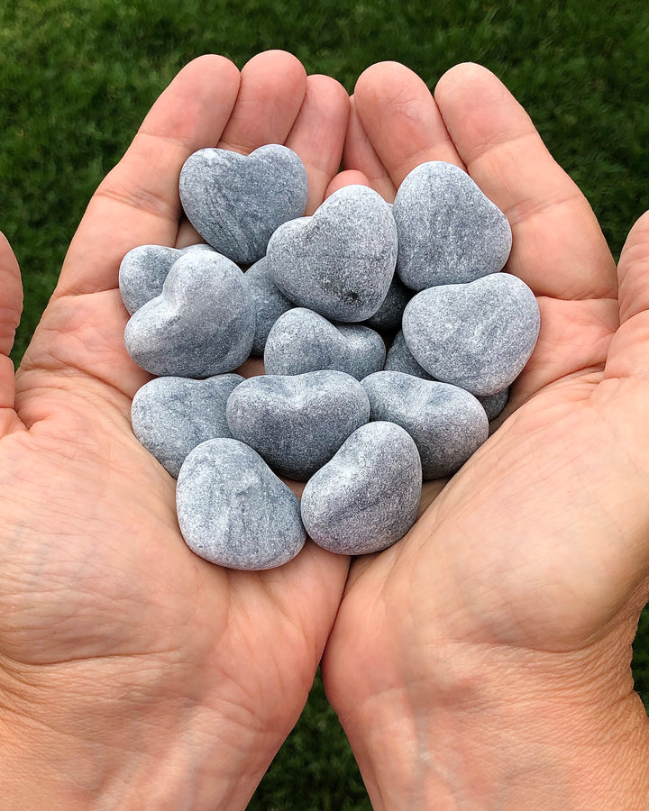 White or Gray Small Marble hearts