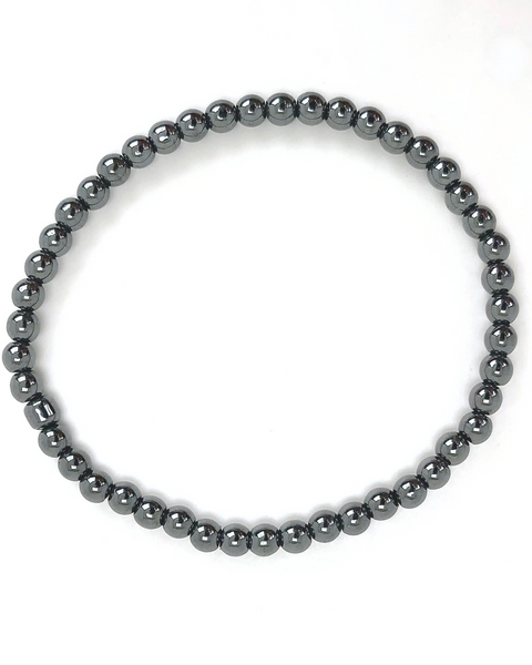 Children's Hematite 4mm Gemstone Bracelet
