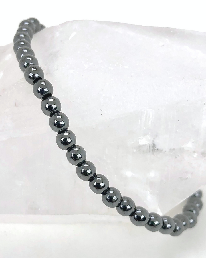 Children's Hematite 4mm Gemstone Bracelet