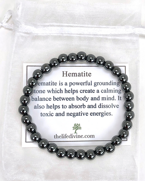 Hematite 6mm Gemstone Bracelet