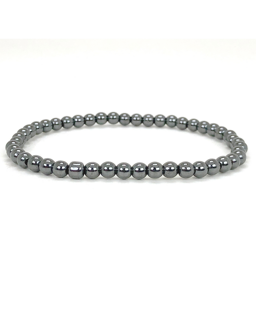 Children's Hematite 4mm Gemstone Bracelet on a white background