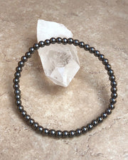 Men's Hematite 4mm Gemstone Bracelet