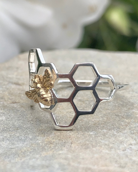 Honeycomb Bee Ring
