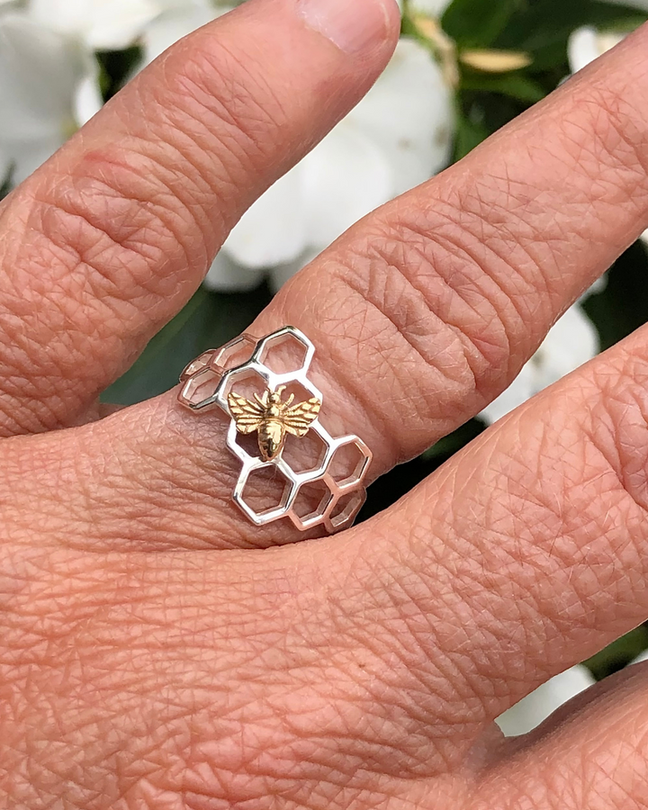 Honeycomb Bee Ring