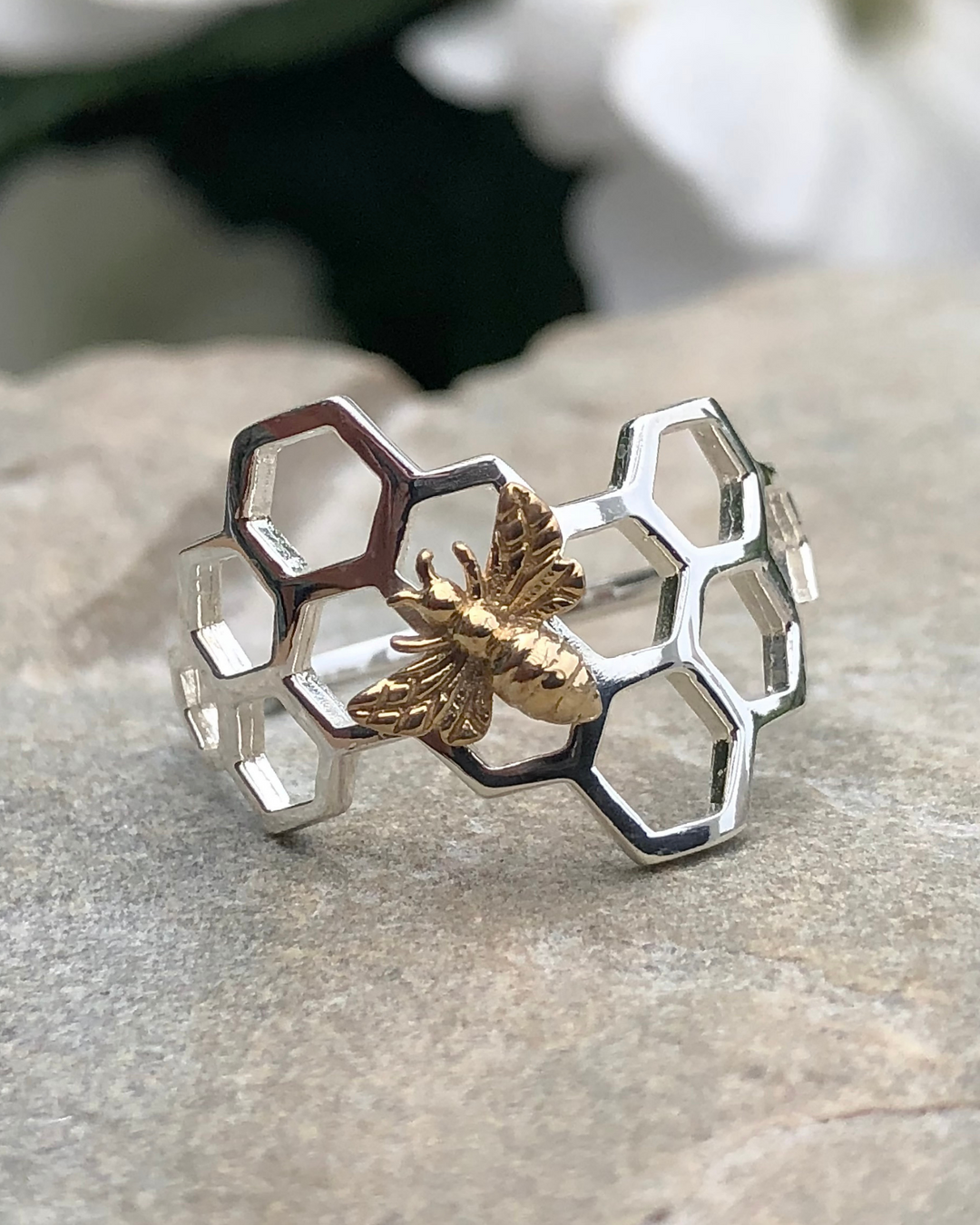 Honeycomb Bee Ring