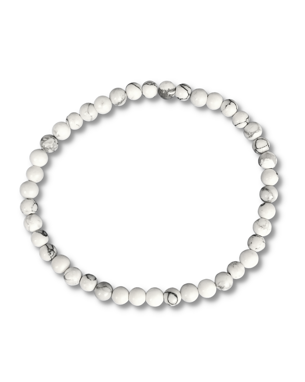 Men's Howlite 4mm Gemstone Bracelet on a white background.