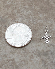 Tiny Silver Hummingbird Necklace