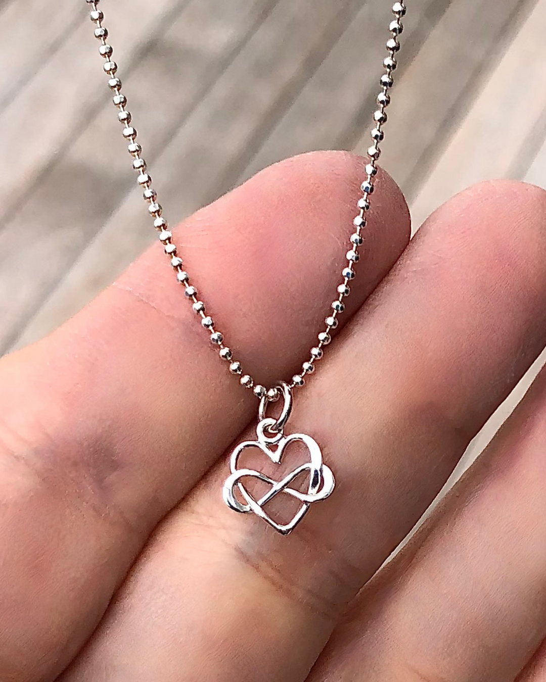 Infinity Heart Small Charm Necklace