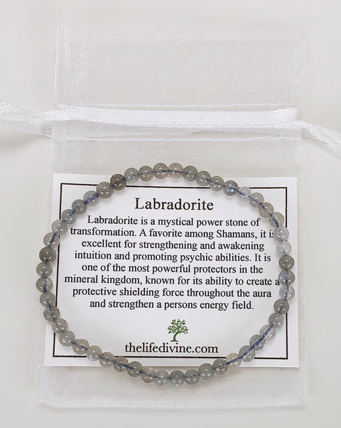 Labradorite Mini 4mm Gemstone Bracelet