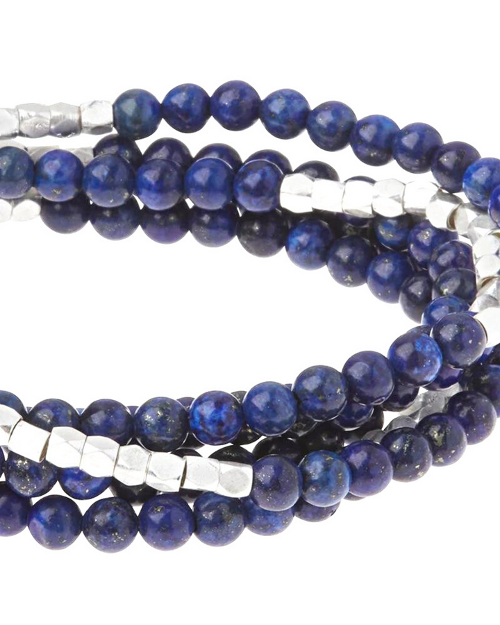 Lapis Lazuli With Silver Accents Gemstone Wrap