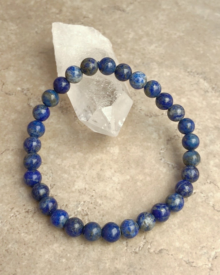 Lapis Lazuli 6mm Beaded Gemstone Bracelet