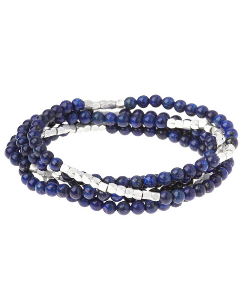 Lapis Lazuli With Silver Accents Gemstone Wrap