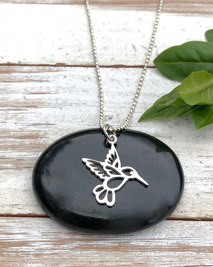 Hummingbird Silver Charm Necklace